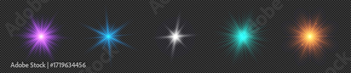 Set of light effects of lens flares