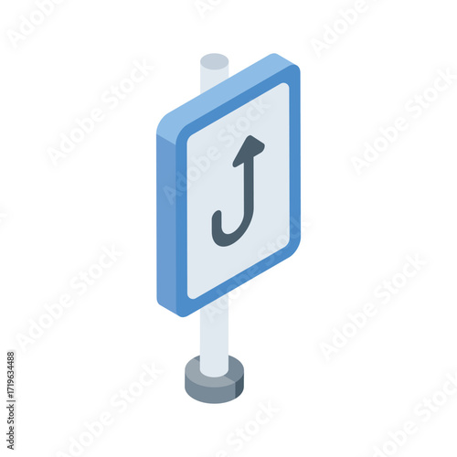 Premium isometric icon of a highway road signpost