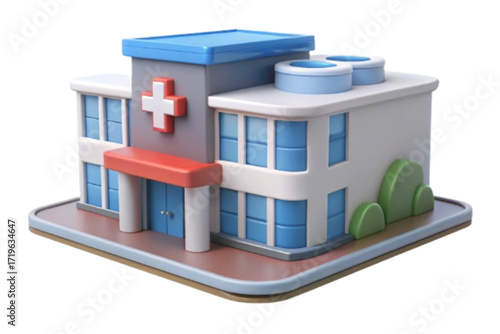 3d render of a modern hospital building