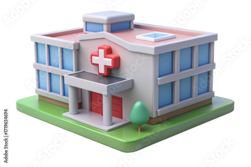 3d render of a modern hospital building