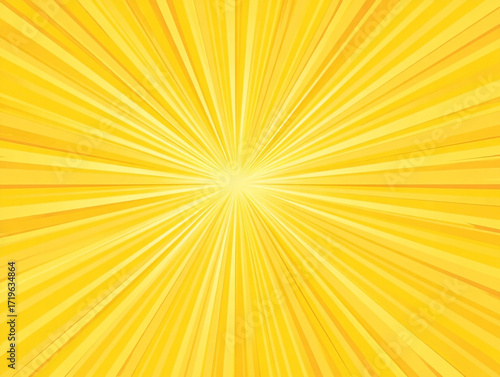 Wallpaper Mural Radiant yellow burst with converging lines, abstract sunny design backdrop Torontodigital.ca
