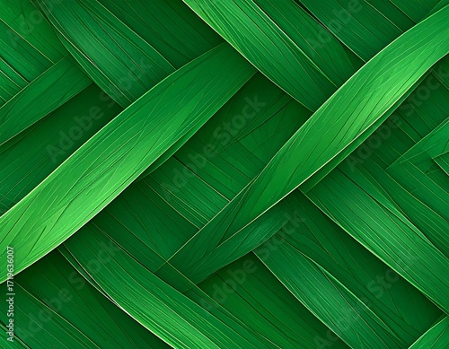 Intertwined green leaves texture