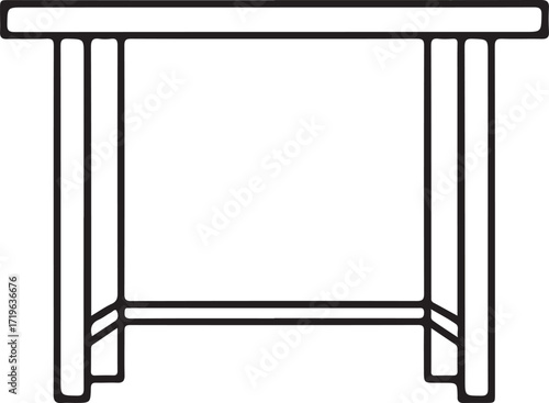 Minimalist Small Table Line Art Icon