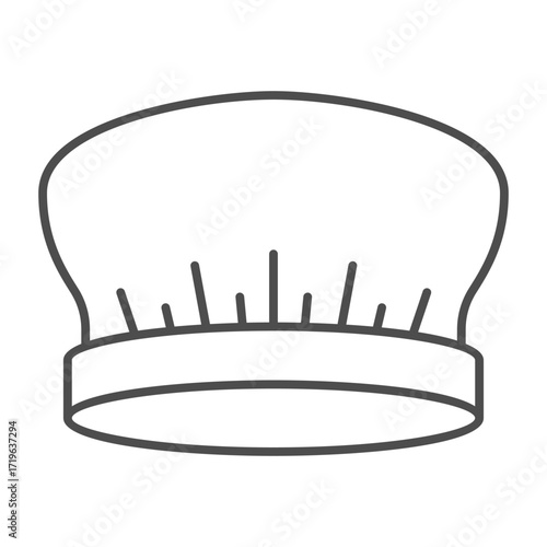 Cellophane hat for head thin line icon, surgery workwear concept. Vector graphics. Hat for antibacterial protection, safety sign on white background, outline style icon for mobile or web design.