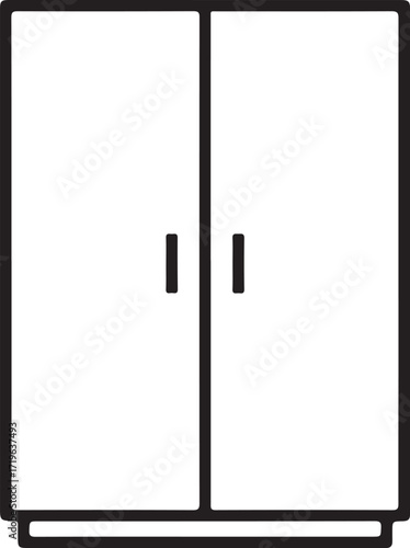 Minimalist Wardrobe Closet Line Art Icon