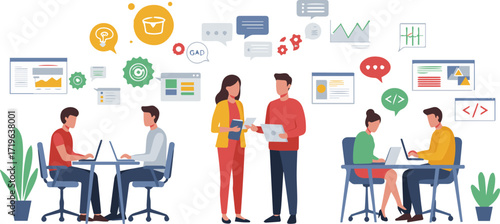 Digital Urban Life People Interacting with Advanced AI, Drones, and Holographic Interfaces in a Connected Smart City, Showcasing Future Technology and Innovation