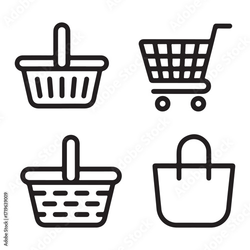 Shopping bag collection icon