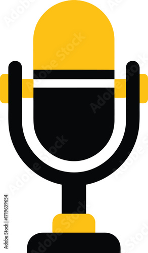 Retro microphone icon for audio recording and podcasting