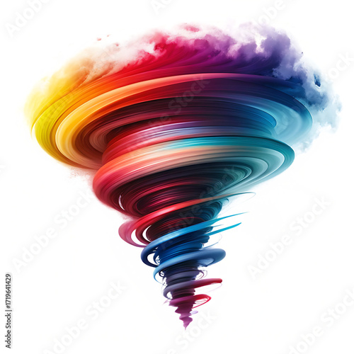 Colorful tornado vortex swirling abstract isolated on a transparent background image