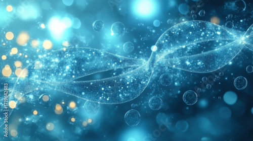 Abstract blue background  DNA science and innovation themes