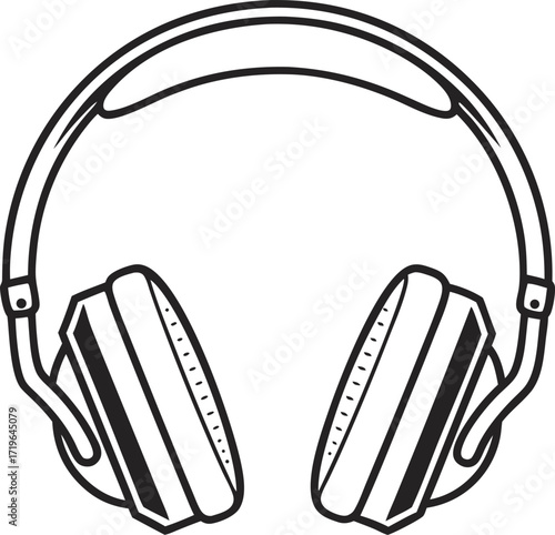 audio earphone device silhouette vector, headset headphones microphone design
