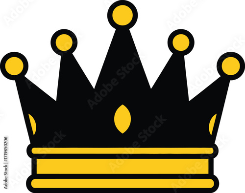 Stylized black and yellow royal crown icon