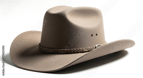 Elegant Outback Style Beige Felt Hat With Braided Band Accessory