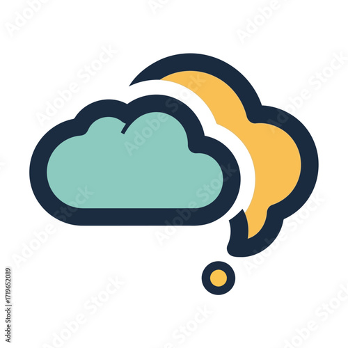 Duality Icon Vector Illustration Representing Two Minds Thinking, Communication and Idea Generation