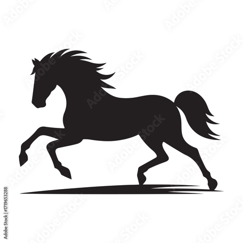 “Running Horse Silhouette Vector | Wild Horse Illustration”