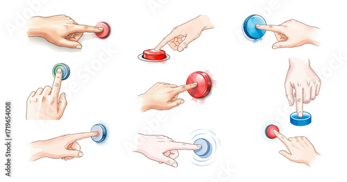 Set of Hands Push Button