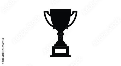 Classic trophy silhouette celebrating victory achievement award recognition symbol isolated on white background