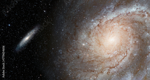 Fototapeta Naklejka Na Ścianę i Meble -  Our galaxy is milky way, Andromeda galaxy, in the background 