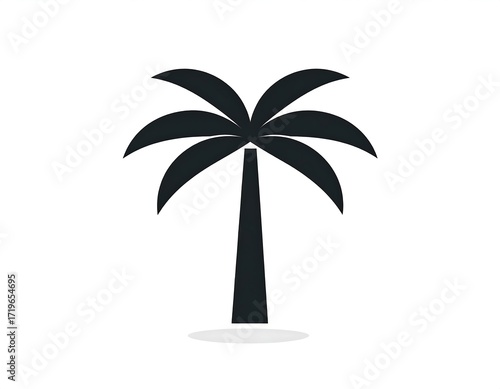 Simple black palm tree icon