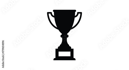 Trophy silhouette celebrating victory and achievement in competitions and awards isolated on white background