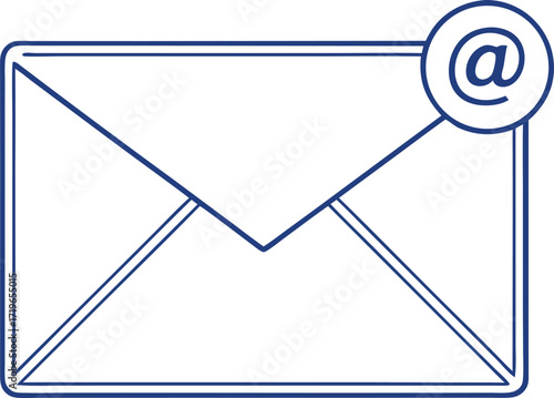 email envelope silhouette vector, message letter mail design
