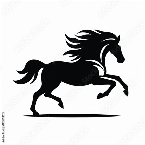 “Running Horse Silhouette Vector | Wild Horse Illustration”