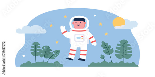 An astronaut gracefully flo...