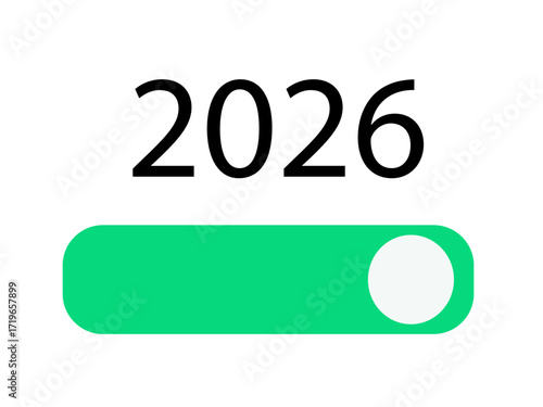 Green button to turn on the new year 2026