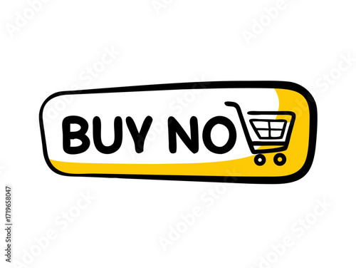 Yellow shopping cart icon with wheels on a white background trolley retail