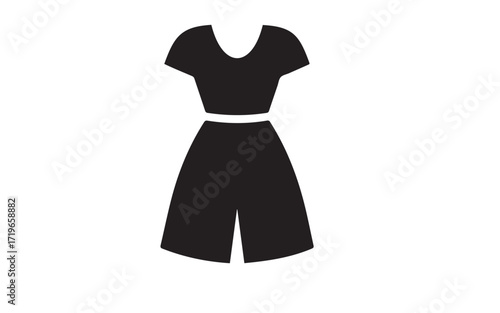 Simple black silhouette of a two piece outfit