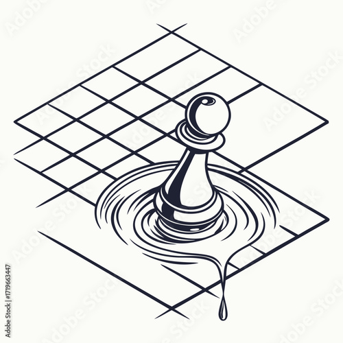 Liquid Crystal Grid Distortion Effect. Symmetrical Rippling Line Pattern. Abstract Digital Interference Vector.