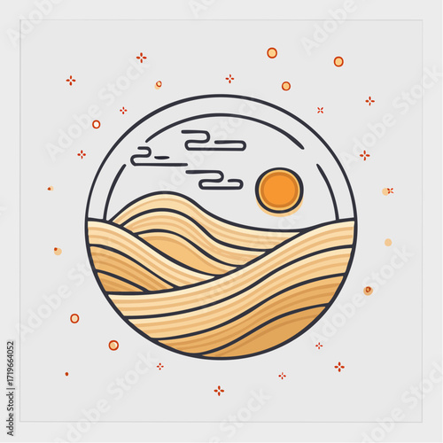 Abstract Desert Landscape in Warm Tones