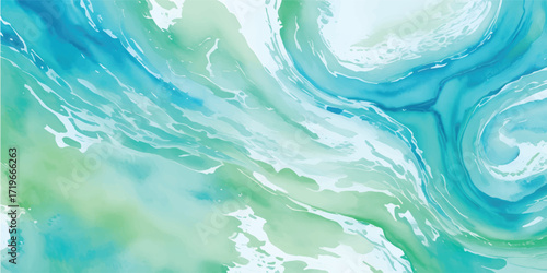 Abstract Blue Aqua Watercolor Wash with Green Gradient Flow – Minimal Luxury Background for Branding Projects, Invitations, and Digital Artwork