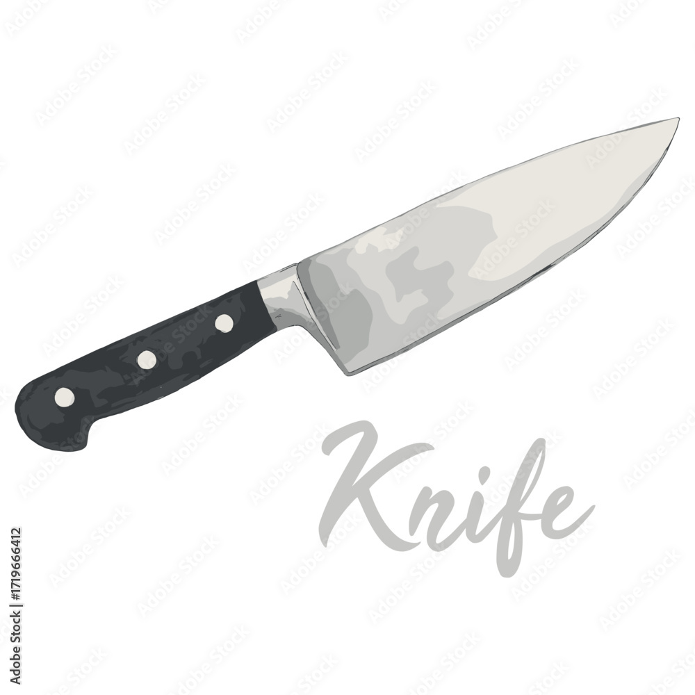 Obraz premium knife in watercolor illustration style, isolated vector on white background