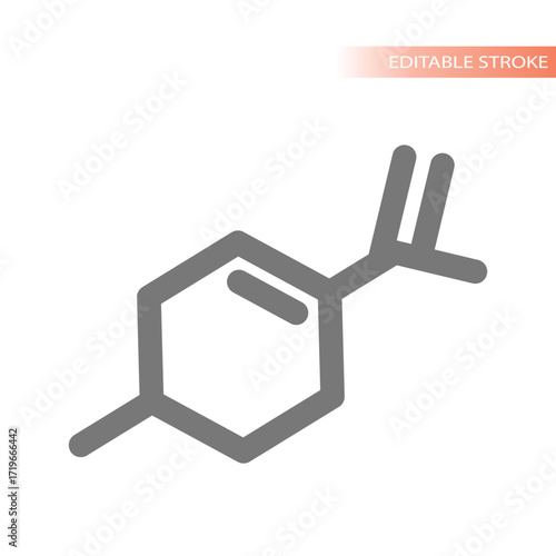 Paraben preservatives organic compound line icon. Parabens in cosmetics and  food chemical formula vector.