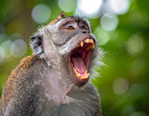 Close-up of a monkey with open mouth