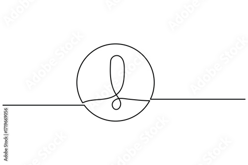 Danger warning sign exclamation mark triangle one line drawing  and minimalist style isolate outline vector illustration