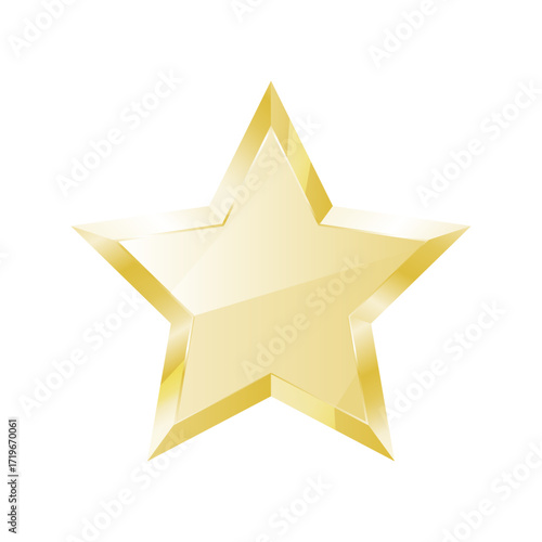 Isolated star with metallic effect. Element for awards, medals, rating designation, status on a background