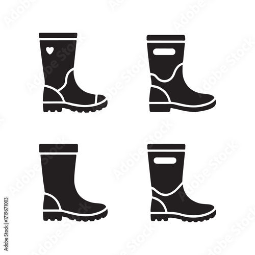 Rain boots waterproof solid silhouette