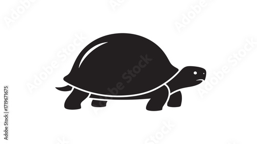 Tortoise silhouette icon simple design black and white Isolated on white background