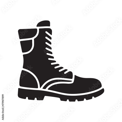 Combat boots durable solid footwear silhouette