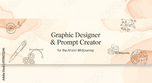 Graphic Designer and Prompt Creator working on a creative project for the Midjourney AI journey