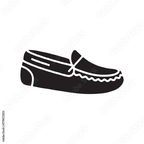 Moccasins solid black footwear silhouette