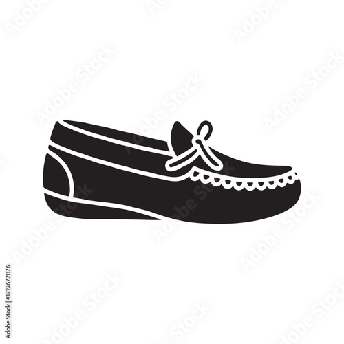 Moccasins stylish solid footwear icon