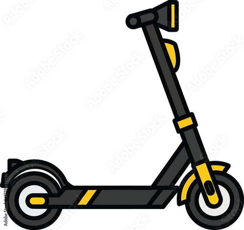 Modern electric scooter with black and yellow accents