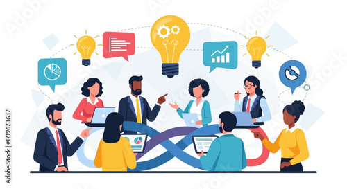 Brainstorming session to generate ideas and creative solutions for business growth and success