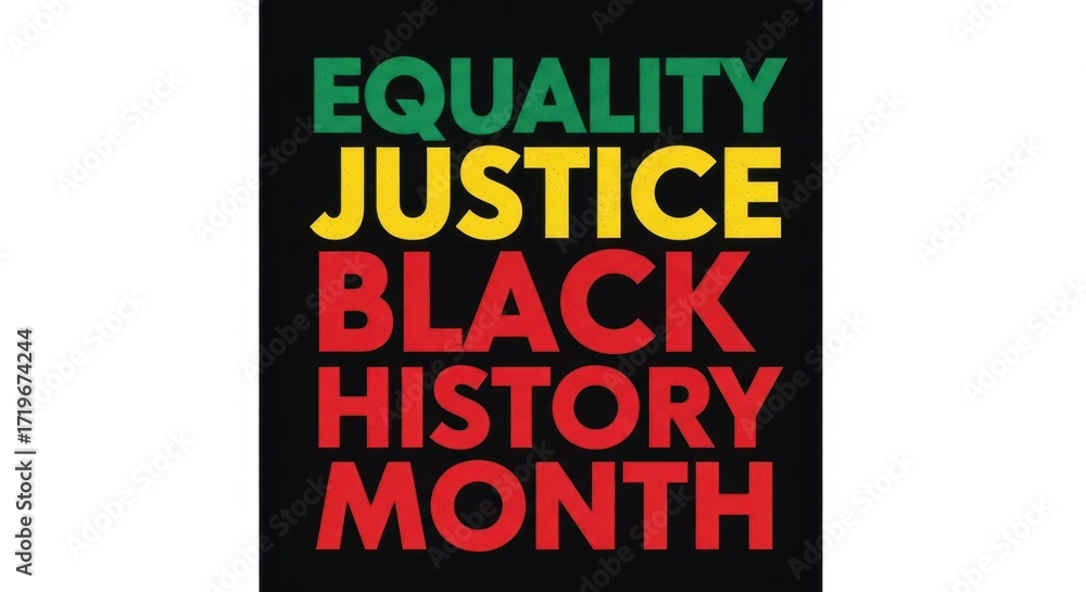 Obraz premium Equality and justice for Black History Month on illustrative background. Celebrating Black History Month involves iconic symbols of equality and freedom.