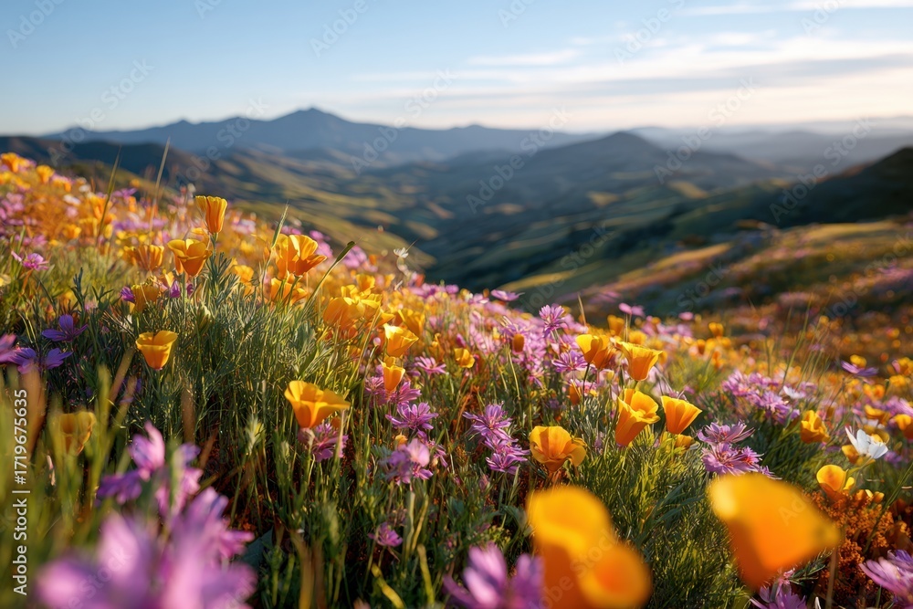 Obraz premium Beautiful field with colorful wildflowers