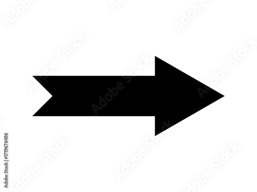 Black straight arrow icon right direction flat style. Arrow sign for website design, logo, app, UI. Arrow mark indicated the direction. Black arrow symbol. Vector illustration.