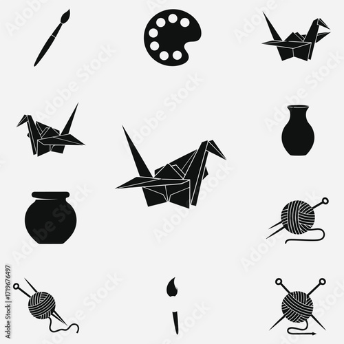 Collection of vector line icons representing various modes of transportation including cars, buses, trains, airplanes, bicycles, and ships